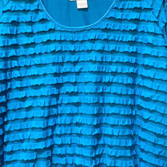 Tanjay Ruffle Top, Blue Size XL - Picture 2 of 8